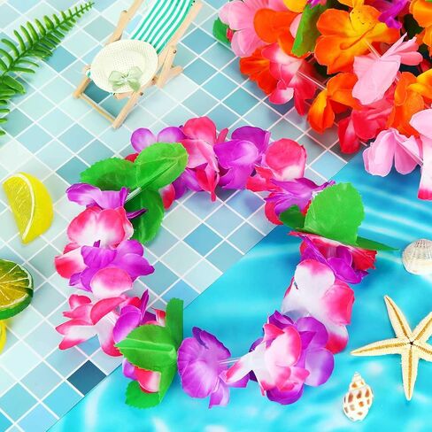 مجموعة أغطية الرأس Yinder Hawaiian Leis and Flower - 30 قطعة من ديكورات حفلات Luau وهدايا ومستلزمات الشاطئ in Kuwait