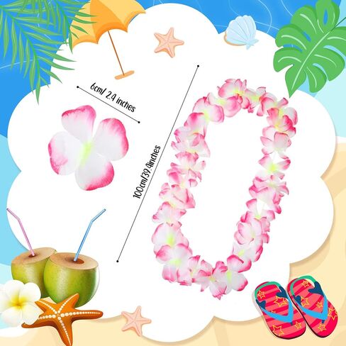 Kigeli 500 Counts Hawaiian Leis Bulk, Luau Leis for Luau Party, Colorful Artificial Tropical Flowers Necklaces for Beach Hawaii Luau Party Favors in Saudi Arabia
