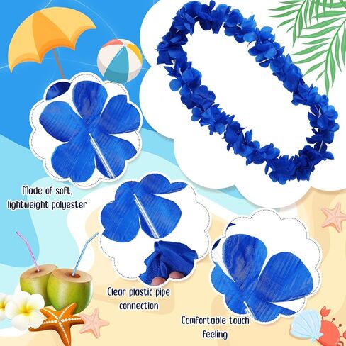 Kigeli 500 Counts Hawaiian Leis Bulk, Luau Leis for Luau Party, Colorful Artificial Tropical Flowers Necklaces for Beach Hawaii Luau Party Favors in Saudi Arabia