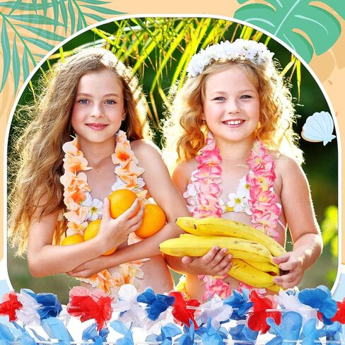 Kigeli 500 Counts Hawaiian Leis Bulk, Luau Leis for Luau Party, Colorful Artificial Tropical Flowers Necklaces for Beach Hawaii Luau Party Favors in Saudi Arabia