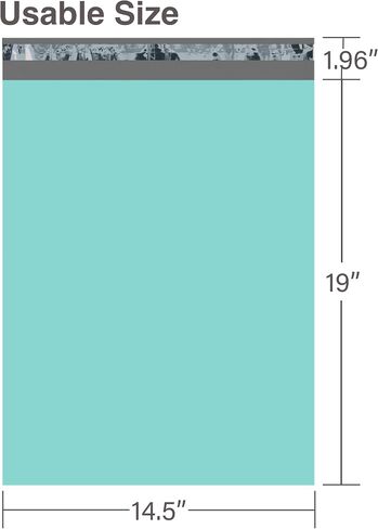 EJIEEP(300-Pack) Teal Poly Mailers 14.5x19 Inch,Self Seal Adhesive Flap 1.96 Inches in Saudi Arabia