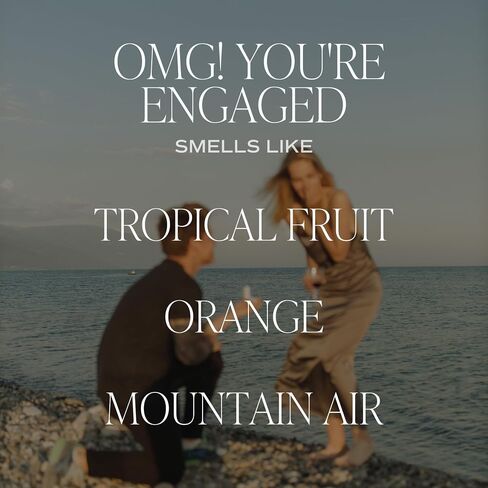 Sweet Water Decor, OMG, You're Engaged! Candle, Red Text | Tropical Fruits, Sugared Oranges, Mountain Green Scented Soy Wax Candle for Home | Engagement Gift | 9oz Clear Jar, 40 Hour Burn Time in Saudi Arabia