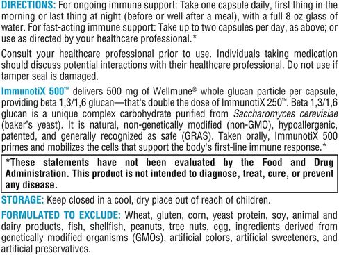 XYMOGEN ImmunotiX 500 - Supports Healthy Immune Function - Patented 1,3/1,6 Whole Glucan Particle Clinically Tested Worldwide - Beta-Glucan Derived from Saccharomyces cerevisiae (60 Capsules) in Saudi Arabia