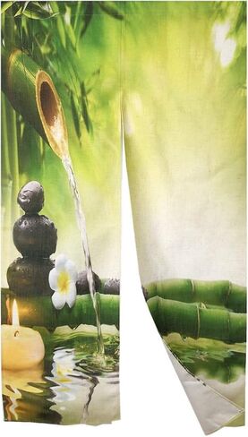 MYRU Zen Style المناظر الطبيعية اليابانية نورين ستارة الخيزران ستارة المدخل (33 × 59 بوصة، الخيزران) in Kuwait