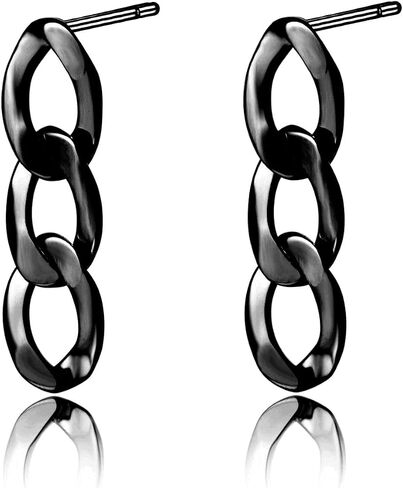 SLUYNZ 925 Sterling Silver Link Studs Earrings for Women Teen Girls Minimalist Studs Earrings Chain Link Studs in Saudi Arabia