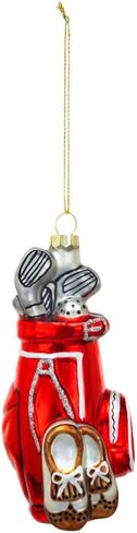 The Bridge Collection 5" Glittery Glass Golf Bag Ornament - Golfing Hanging Golf Clubs & Bag Christmas Ornament for Golfers in Saudi Arabia