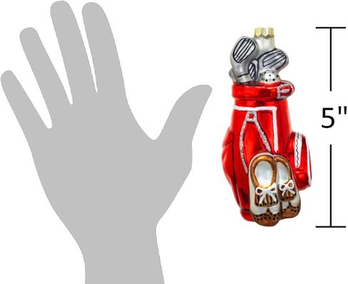 The Bridge Collection 5" Glittery Glass Golf Bag Ornament - Golfing Hanging Golf Clubs & Bag Christmas Ornament for Golfers in Saudi Arabia