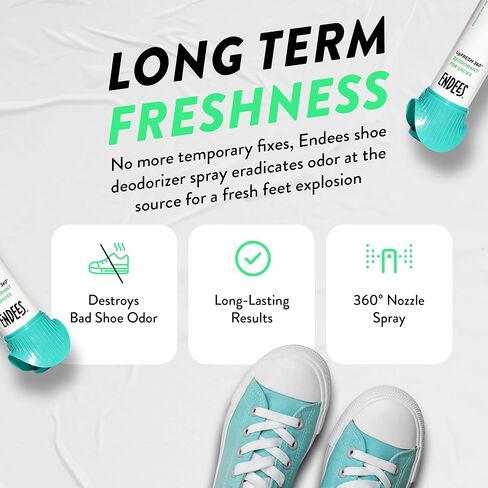 UpFresh 360° Shoe Deodorizer Spray – 2 x 3.38 Fl Oz I Foot Odor Eliminator Shoe Spray for Smelly Shoes, Feet, Sneakers, Boots, and Gym Bags, Stinky Smell Elimination Deodorant, Travel Size in Saudi Arabia