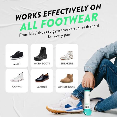UpFresh 360° Shoe Deodorizer Spray – 2 x 3.38 Fl Oz I Foot Odor Eliminator Shoe Spray for Smelly Shoes, Feet, Sneakers, Boots, and Gym Bags, Stinky Smell Elimination Deodorant, Travel Size in Saudi Arabia