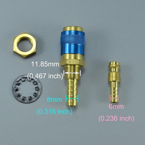 RIVERWELD Argon Quick Connect Fittings Hose Connector For PTA DB SR WP 9 17 18 26 TIG Welding Torch Red Blue Gold Color 3set in Kuwait