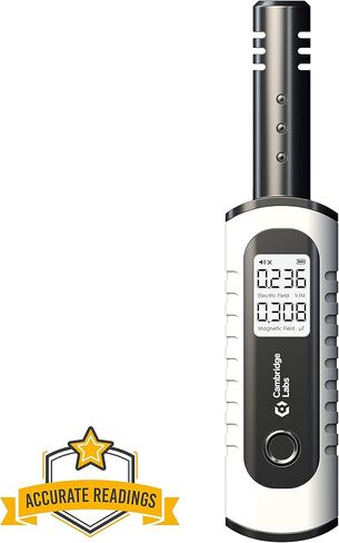 Rechargeable EMF Meter, Radiation Detector, Electromagnetic Field Tester, Smart Counter, Great Reader for The Home, Office Or Ghost Hunting, Handheld Digital Sensor, White in Saudi Arabia