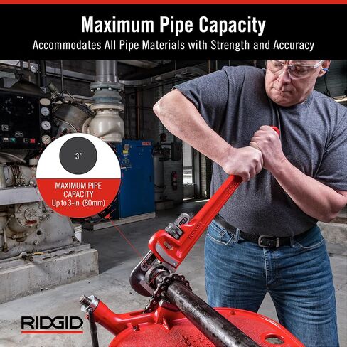 RIDGID 31030 Heavy-Duty Straight Pipe Wrench, 24" Sturdy Plumbing Wrench with Self Cleaning Threads and Hook Jaws, Red, Small in Saudi Arabia