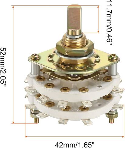 Band Selector Rotary Switch 4P4T 4 Pole 4 Position, 2 Deck [for Radio, TV, Industrial Machine Control Unit] - 1 Pcs in Saudi Arabia