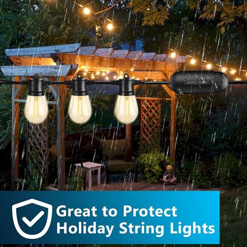 Outdoor Extension Cord Safety Cover 2pcs - Extension Cord Plug Connector Protector - Weatherproof Electrical Connection Box Protect Holiday Decoration String Lights, Plugs, Connectors, Outlet in Saudi Arabia