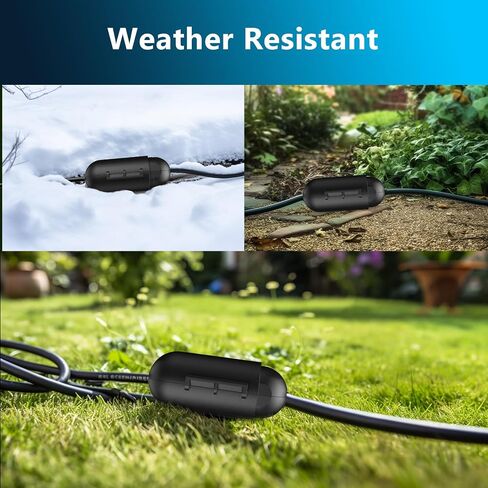 Outdoor Extension Cord Safety Cover 2pcs - Extension Cord Plug Connector Protector - Weatherproof Electrical Connection Box Protect Holiday Decoration String Lights, Plugs, Connectors, Outlet in Saudi Arabia