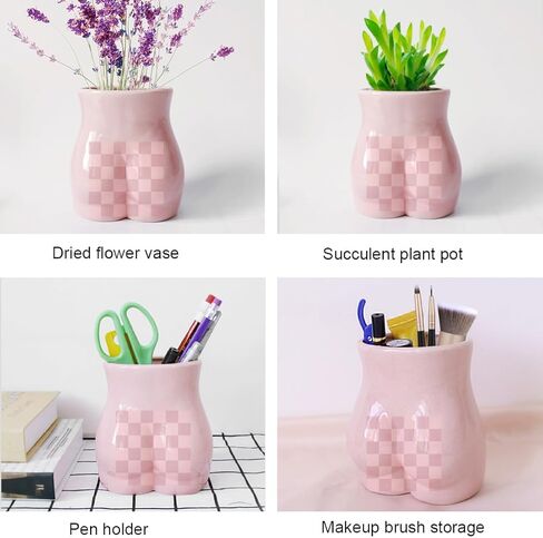 Body Flower Vase, Ceramic Minimalist Vase Decorative Flower Vase, Flower Arrangement Creative Vase,Home Office Decoration and Events Pink in Kuwait