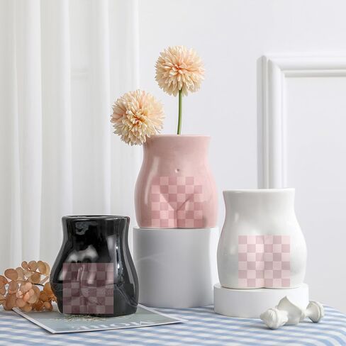 Body Flower Vase, Ceramic Minimalist Vase Decorative Flower Vase, Flower Arrangement Creative Vase,Home Office Decoration and Events Pink in Kuwait