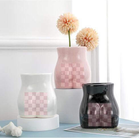 Body Flower Vase, Ceramic Minimalist Vase Decorative Flower Vase, Flower Arrangement Creative Vase,Home Office Decoration and Events Pink in Kuwait