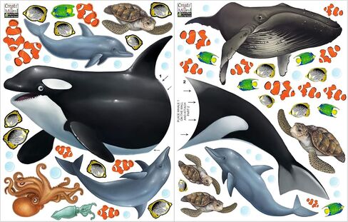 Ocean Wall Stickers ~Under Water Sea Wall Decals (29) Peel & Stick for Kids Room Walls in Kuwait