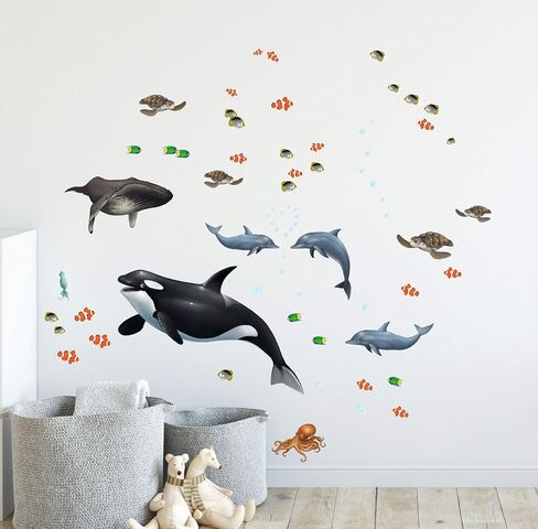 Ocean Wall Stickers ~Under Water Sea Wall Decals (29) Peel & Stick for Kids Room Walls in Kuwait