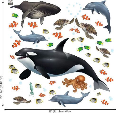 Ocean Wall Stickers ~Under Water Sea Wall Decals (29) Peel & Stick for Kids Room Walls in Kuwait