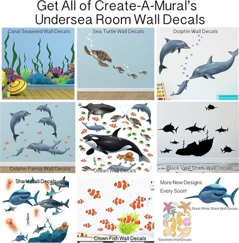 Ocean Wall Stickers ~Under Water Sea Wall Decals (29) Peel & Stick for Kids Room Walls in Kuwait