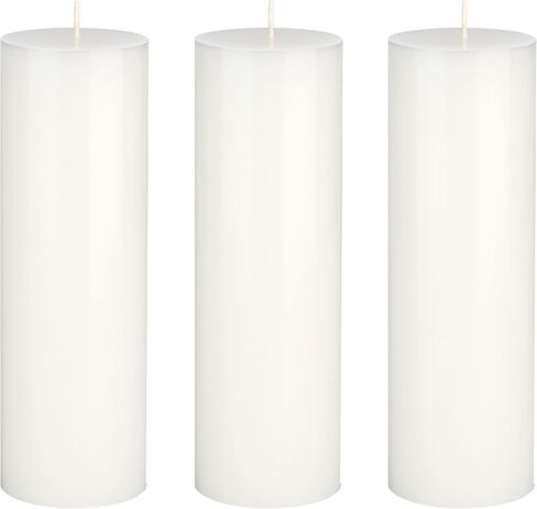 Mega Candles 1 pc Unscented Ivory Round Pillar Candle, Hand Poured Premium Wax Candles 3 Inch x 9 Inch, Home Décor, Wedding Receptions, Baby Showers, Birthdays, Celebrations, Party Favors & More in Saudi Arabia