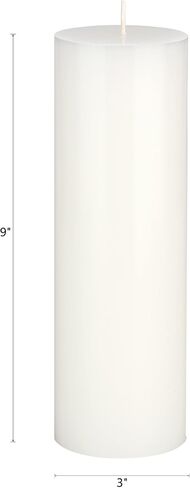Mega Candles 1 pc Unscented Ivory Round Pillar Candle, Hand Poured Premium Wax Candles 3 Inch x 9 Inch, Home Décor, Wedding Receptions, Baby Showers, Birthdays, Celebrations, Party Favors & More in Saudi Arabia