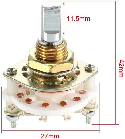 uxcell 1P6T 1 Pole 6 Position Selectable Single Deck Band Channel Rotary Switch Selector 7Pin in Saudi Arabia