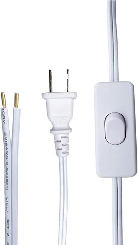 سلك مصباح مع قابس ومفتاح، سلك مفتاح إضاءة أسود بطول 6 أقدام، سلك تمديد 18 AWG 2 Prong، استبدال سلك المصباح، أطراف مخططة جاهزة لأسلاك وإصلاح كابل الإضاءة in Saudi Arabia