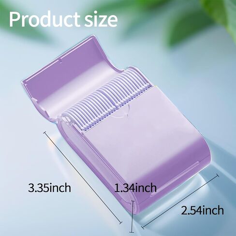 Portable Dental Floss Picks Case 2 Box，52 Count Flosser a Box – Travel Dental Hygiene Kit with Floss Stick and Toothpick Cases -White，Mint Flavored, Twin Line Design. in Kuwait