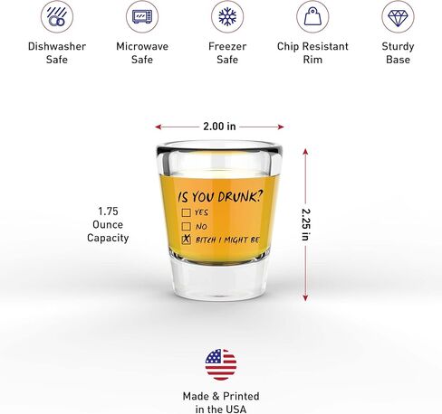LitGifts Is You Drunk Shot Glass, Cute Shot Glasses for Women or Men, Funny Shot Glasses for Adults, Fun Gifts for Men or Women, Silly Drinking Glasses for Adults, 1.75 Ounce Glass Shot Glass in Saudi Arabia