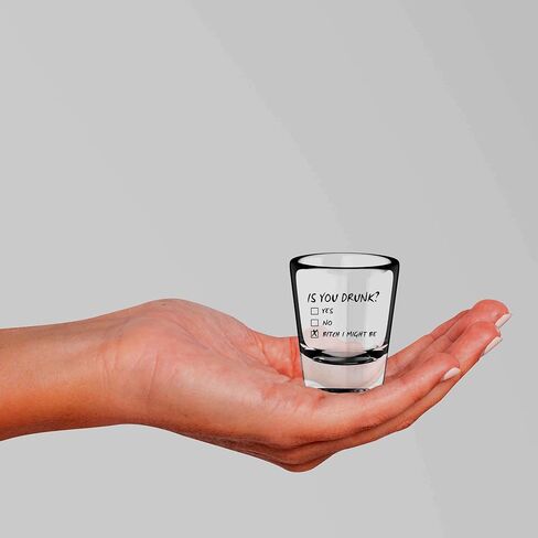 LitGifts Is You Drunk Shot Glass, Cute Shot Glasses for Women or Men, Funny Shot Glasses for Adults, Fun Gifts for Men or Women, Silly Drinking Glasses for Adults, 1.75 Ounce Glass Shot Glass in Saudi Arabia