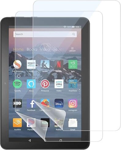 [2 Pack] Screen Protector for All-New Fire HD 8/Fire HD 8 Plus/Fire HD 8 Kids (10th Generation - 2020 Released),HD Clear Screen Protector Film (Anti Fingerprint) in Kuwait