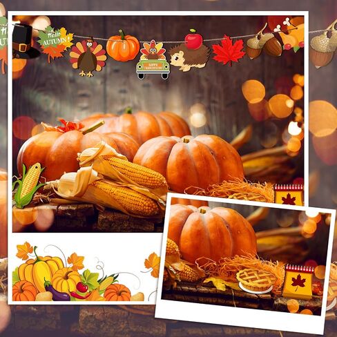 Jetec 24 Pcs Thanksgiving Ornaments Decorations for Tree Indoor Fall Wood Turkey Ornaments Pumpkin Leaves Acorns Thanksgiving Hanging Decor with String Vintage Plaques for Tree Ceiling Harvest Party in Saudi Arabia