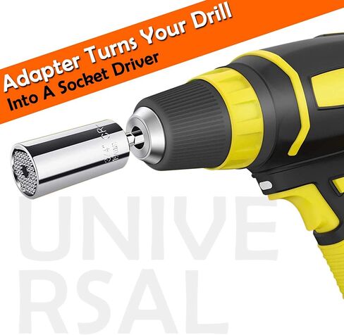 Universal Socket, tools Gifts for Men Husband Dad Handyman Boyfriend, Father's Day Birthday Gifts, Super Socket Wrench Set with Power Drill Adapter(7-19mm) in Saudi Arabia