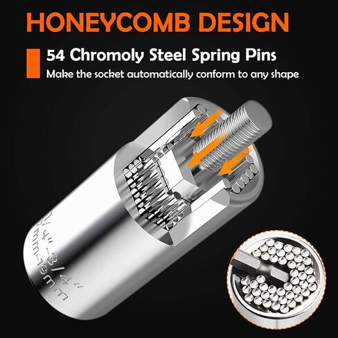 Universal Socket, tools Gifts for Men Husband Dad Handyman Boyfriend, Father's Day Birthday Gifts, Super Socket Wrench Set with Power Drill Adapter(7-19mm) in Saudi Arabia
