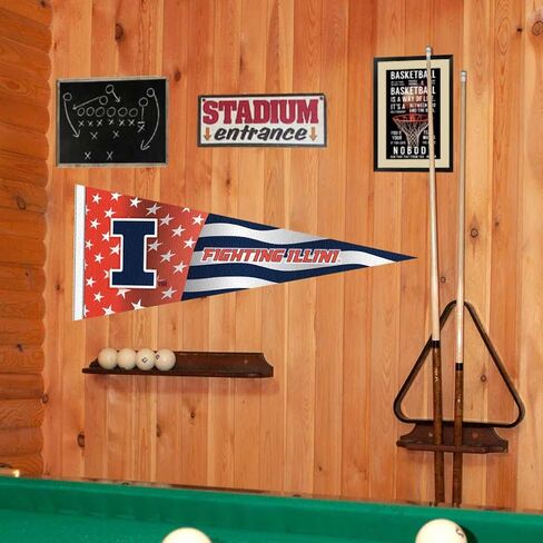 Illinois Fighting Illini Nation USA Stars and Stripes Pennant Pennant Banner Flag in Saudi Arabia