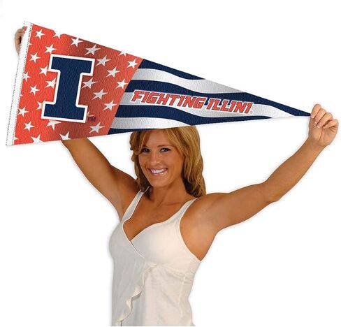 Illinois Fighting Illini Nation USA Stars and Stripes Pennant Pennant Banner Flag in Saudi Arabia