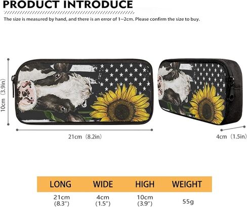 FKELYI American Flag Sunflower Shoulder Bags School Backpack Students Cow Print College Bookbag with Lunch Box Pencil Case in Saudi Arabia
