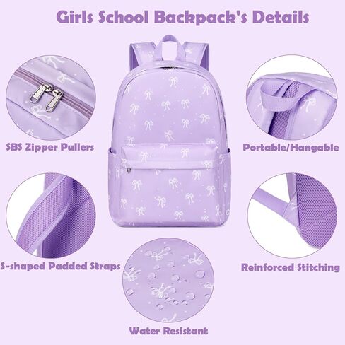 Kimwadalh School Backpack for Girls, Backpack with Lunch Box Pencil Case for Preschool Elementary High School Girls Boys in Kuwait