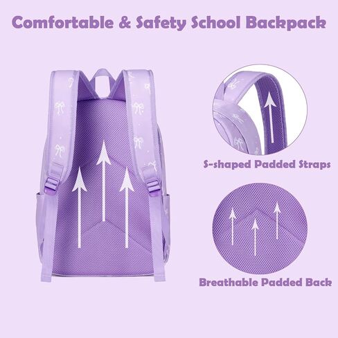 Kimwadalh School Backpack for Girls, Backpack with Lunch Box Pencil Case for Preschool Elementary High School Girls Boys in Kuwait