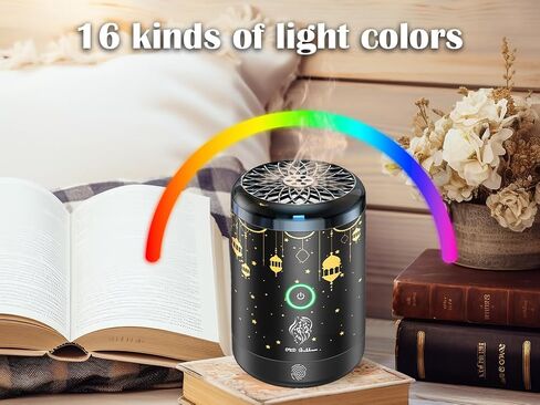 مبخرة كهربائية من Anlising، مبخرة بخور إلكترونية عربية قابلة لإعادة الشحن عبر USB، بخور كهربائي محمول، مبخرة كهربائية للسيارة مع 16 لونًا من مصابيح LED، تستخدم للسيارة والمنزل in Kuwait