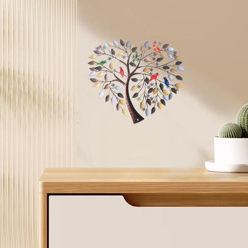 Zerodeko Heart Shaped Tree of Life Metal Wall Art, Heart Tree Wall Hanging Artwork 30cm Love Tree Iron Art Ornaments for Modern Home Bedroom Decoration in Saudi Arabia