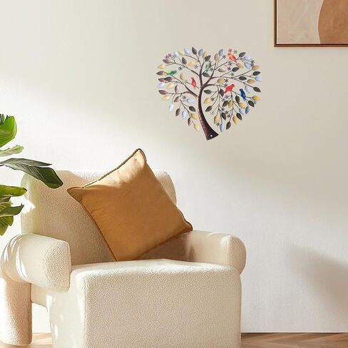 Zerodeko Heart Shaped Tree of Life Metal Wall Art, Heart Tree Wall Hanging Artwork 30cm Love Tree Iron Art Ornaments for Modern Home Bedroom Decoration in Saudi Arabia