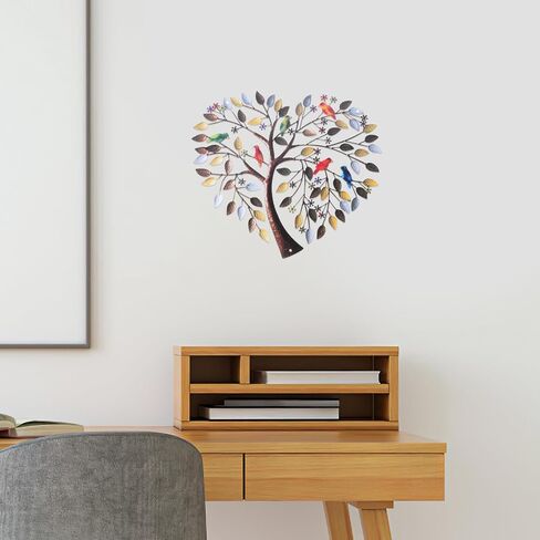 Zerodeko Heart Shaped Tree of Life Metal Wall Art, Heart Tree Wall Hanging Artwork 30cm Love Tree Iron Art Ornaments for Modern Home Bedroom Decoration in Saudi Arabia