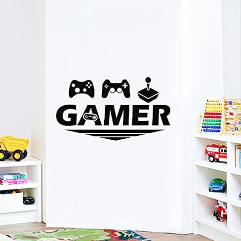 Gamer Controller Wall Decals DIY Vinyl Game Boy with Controller Joystick Wall Stickers for Boys Bedroom Living Room Playroom Decor in Saudi Arabia