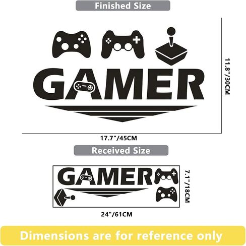 Gamer Controller Wall Decals DIY Vinyl Game Boy with Controller Joystick Wall Stickers for Boys Bedroom Living Room Playroom Decor in Saudi Arabia