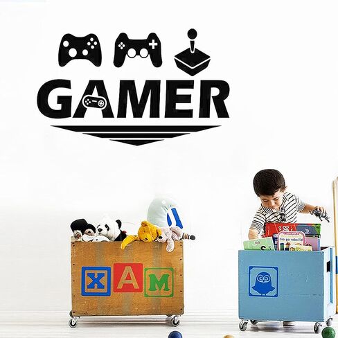 Gamer Controller Wall Decals DIY Vinyl Game Boy with Controller Joystick Wall Stickers for Boys Bedroom Living Room Playroom Decor in Saudi Arabia