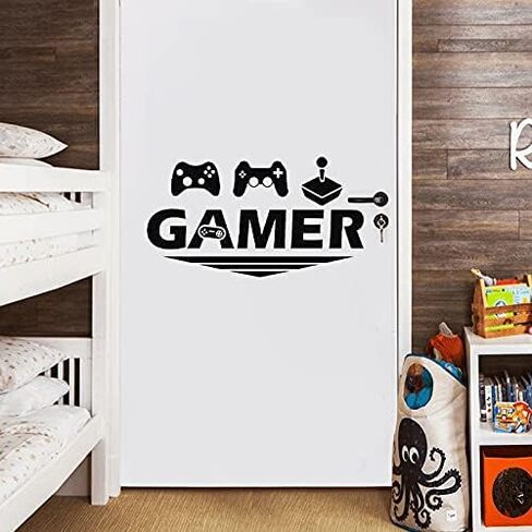 Gamer Controller Wall Decals DIY Vinyl Game Boy with Controller Joystick Wall Stickers for Boys Bedroom Living Room Playroom Decor in Saudi Arabia